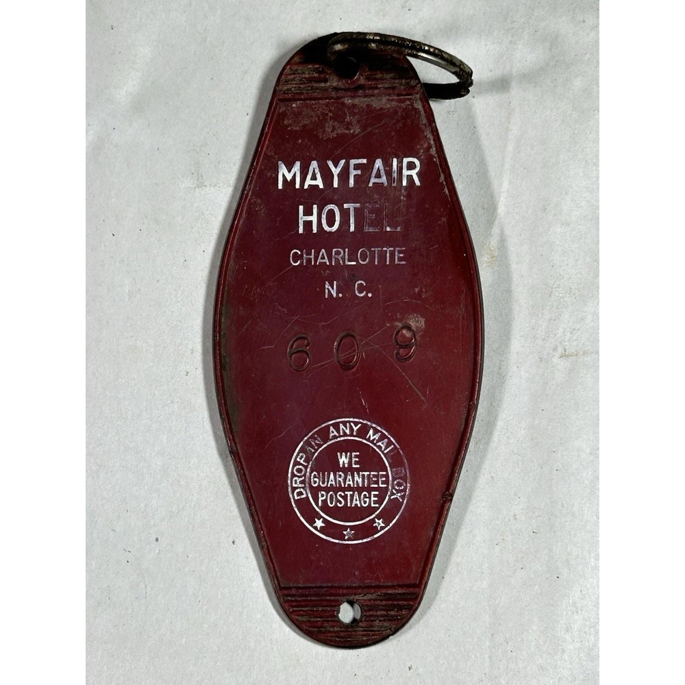 Vintage Mayfair Hotel Charlotte NC North Carolina Key Fob Collectible 609
